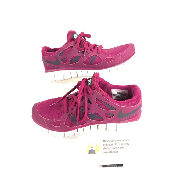 Nike Free Run 2 Athletic Running Shoe Womens Size 6.5 536746-605 Pink White - Picture 5 of 9